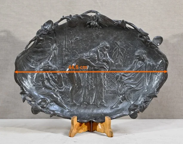 Plateau en Bronze « Un Marchand d’Esclaves », signé A.Moreau d’après V.Giraud – Fin XIXe