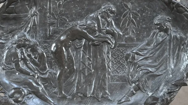 BRONZE PLATE signed by Auguste MOREAU