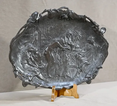 BRONZE PLATE signed by Auguste MOREAU