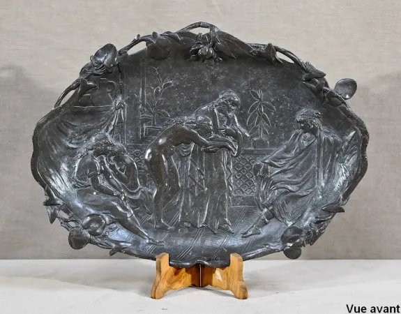BRONZE PLATE signed by Auguste MOREAU