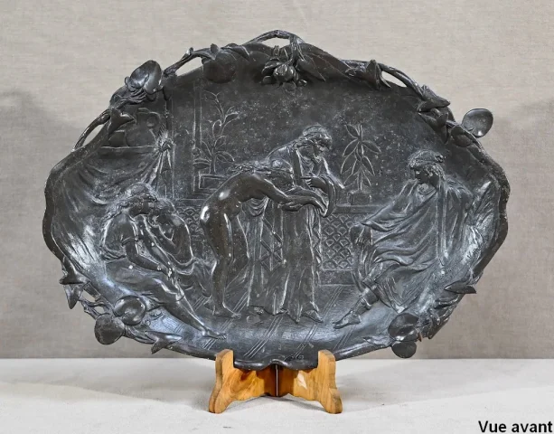 Plateau en Bronze « Un Marchand d’Esclaves », signé A.Moreau d’après V.Giraud – Fin XIXe