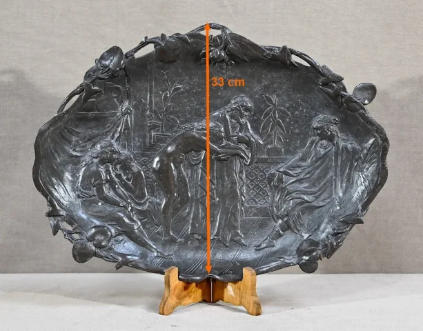 Plateau en Bronze « Un Marchand d’Esclaves », signé A.Moreau d’après V.Giraud – Fin XIXe