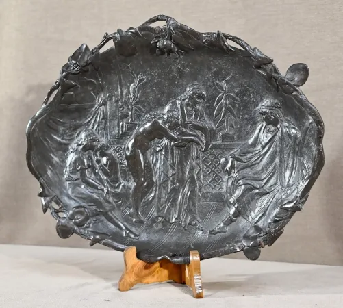 BRONZE PLATE signed by Auguste MOREAU