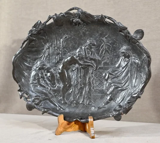 Plateau en Bronze « Un Marchand d’Esclaves », signé A.Moreau d’après V.Giraud – Fin XIXe