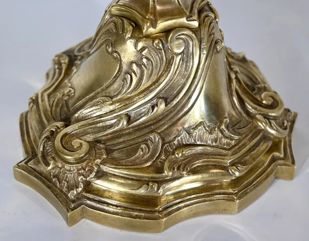 Important Candélabre en Bronze Doré, style Louis XV – Fin XIXe