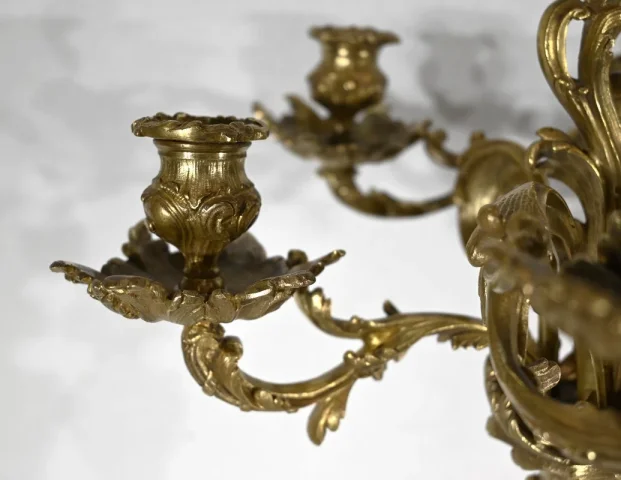 Important Candélabre en Bronze Doré, style Louis XV – Fin XIXe