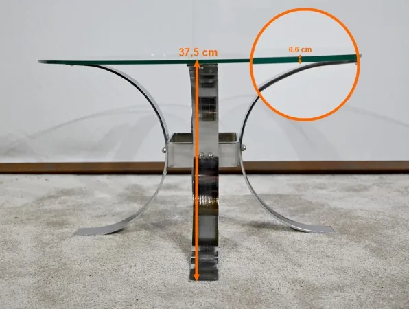 Petite Table Basse en Verre – 1960
