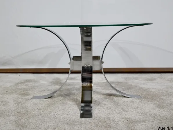 Petite Table Basse en Verre – 1960