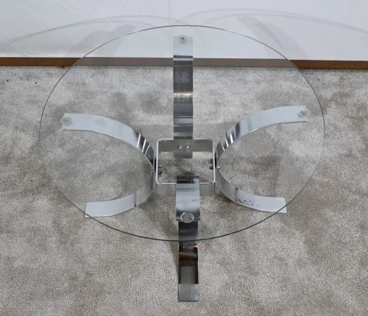 Petite Table Basse en Verre – 1960