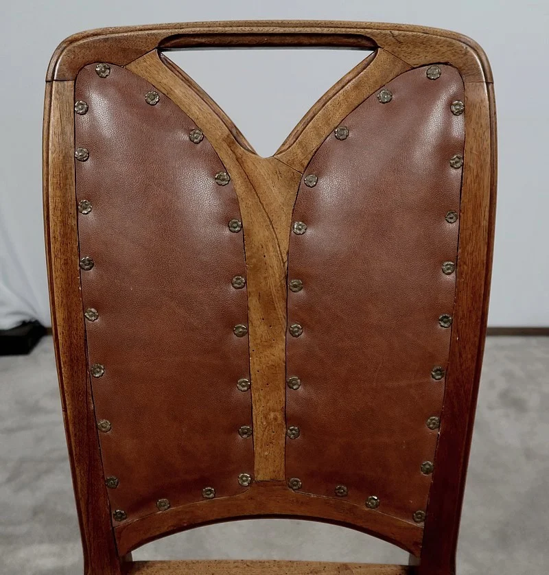 Paire de Chaises en Noyer, École de Nancy, Art Nouveau – 1900