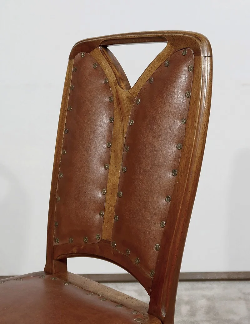 Paire de Chaises en Noyer, École de Nancy, Art Nouveau – 1900