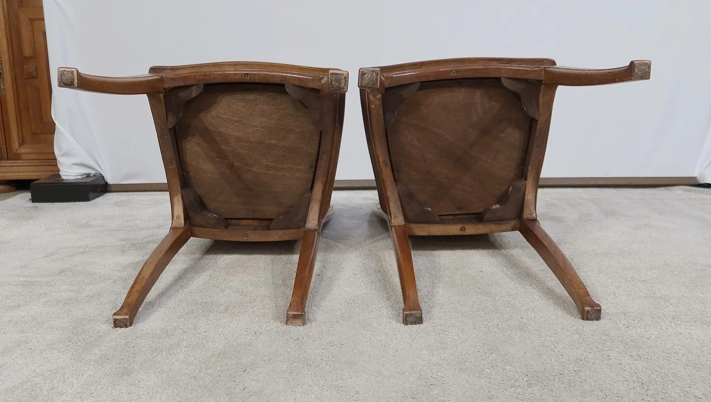 Paire de Chaises en Noyer, École de Nancy, Art Nouveau – 1900