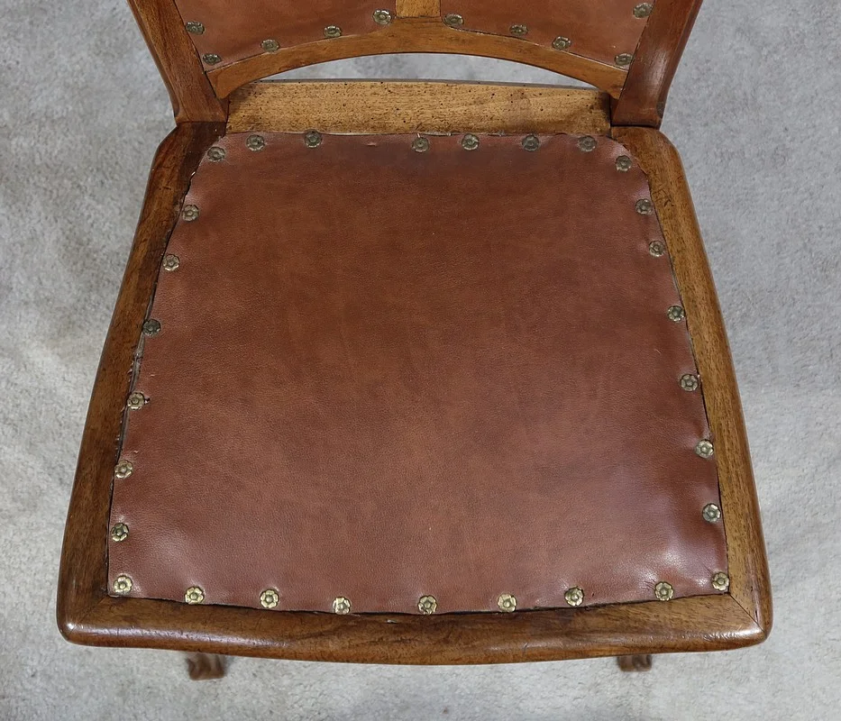 Paire de Chaises en Noyer, École de Nancy, Art Nouveau – 1900