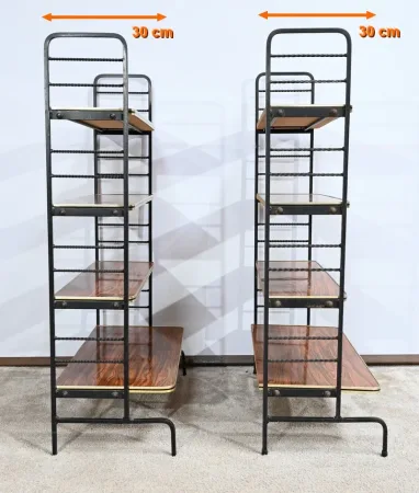 Paire d’Etagères en Métal et Stratifié – 1950