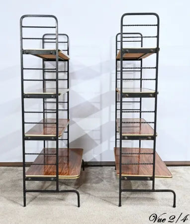 Paire d’Etagères en Métal et Stratifié – 1950