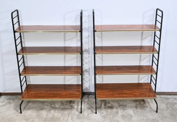 Paire d’Etagères en Métal et Stratifié – 1950