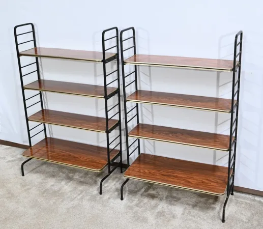 Paire d’Etagères en Métal et Stratifié – 1950