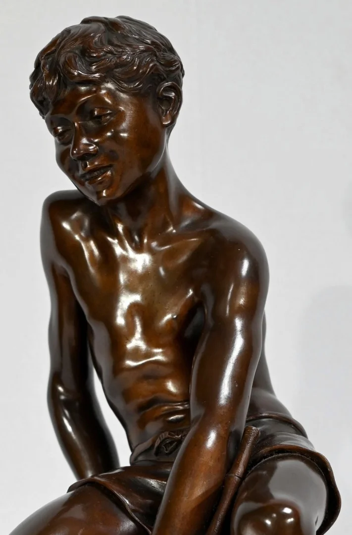 Bronze « L’Enfant à l’Epuisette », signé R.Guillaume – XXe