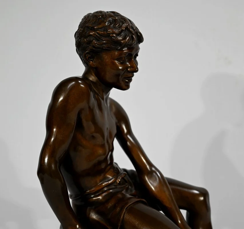 Bronze « L’Enfant à l’Epuisette », signé R.Guillaume – XXe