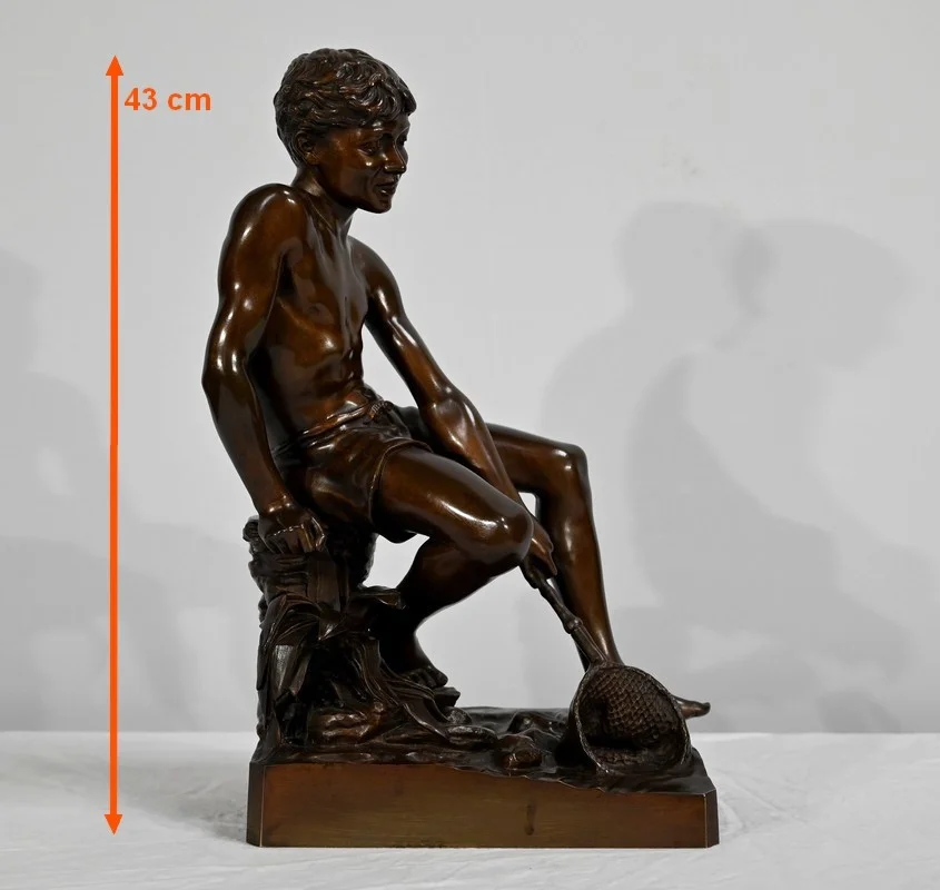 Bronze « L’Enfant à l’Epuisette », signé R.Guillaume – XXe