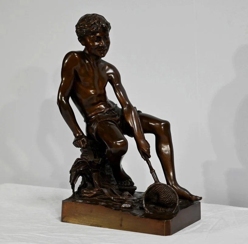 Bronze « L’Enfant à l’Epuisette », signé R.Guillaume – XXe