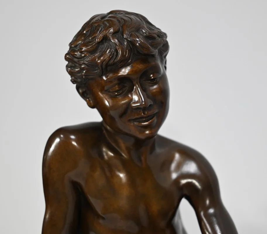 Bronze « L’Enfant à l’Epuisette », signé R.Guillaume – XXe