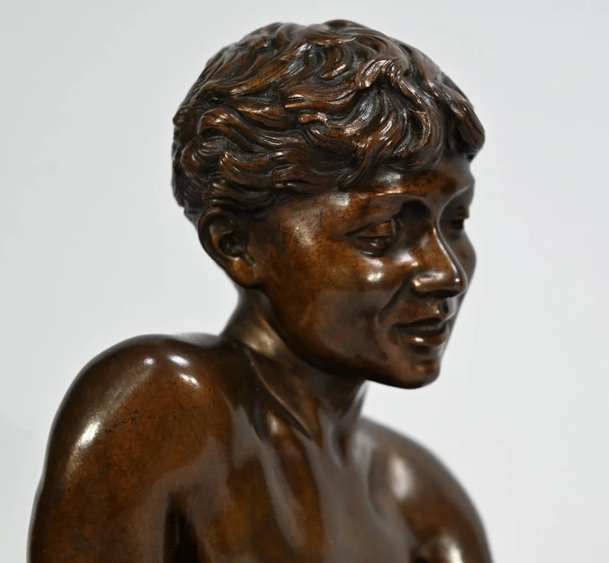 Bronze « L’Enfant à l’Epuisette », signé R.Guillaume – XXe