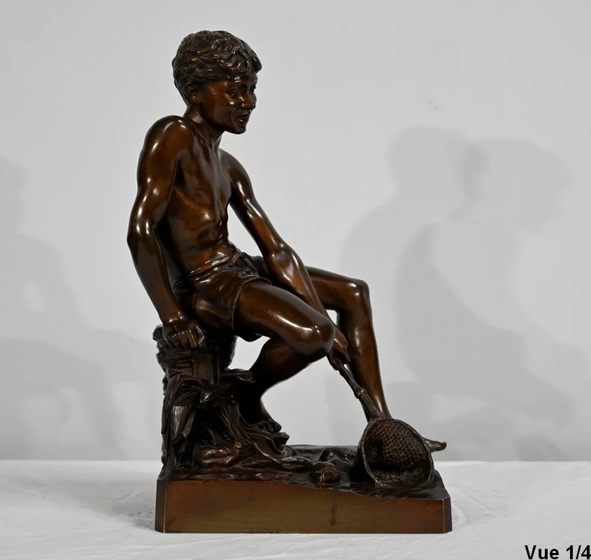 Bronze « L’Enfant à l’Epuisette », signé R.Guillaume – XXe