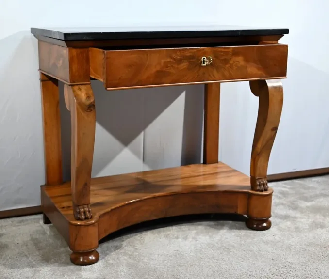 Petite Console de Propriété en Noyer, époque Restauration – Début XIXe