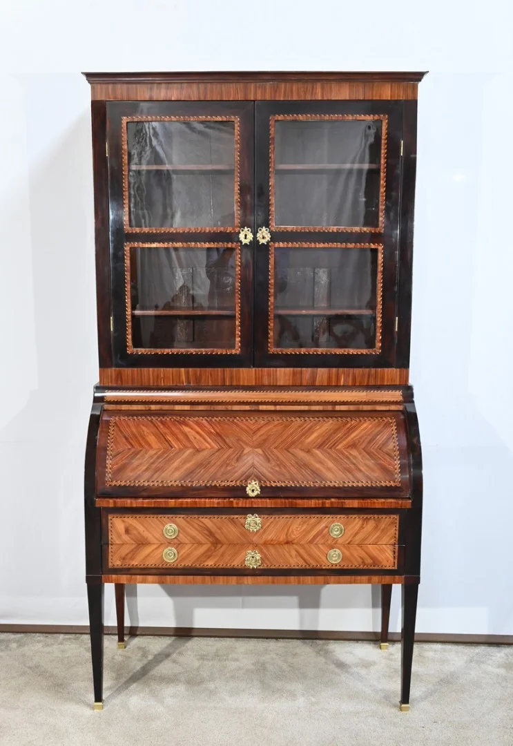 CYLINDER TOP BUREAU BOOKCASE