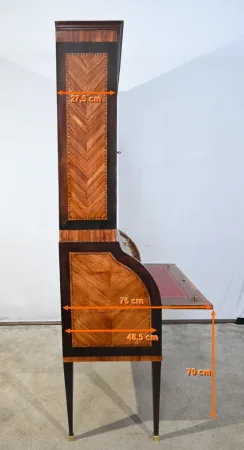 Exceptionnel Bureau Cylindre Vitrine en Bois Précieux – Fin XVIIIe
