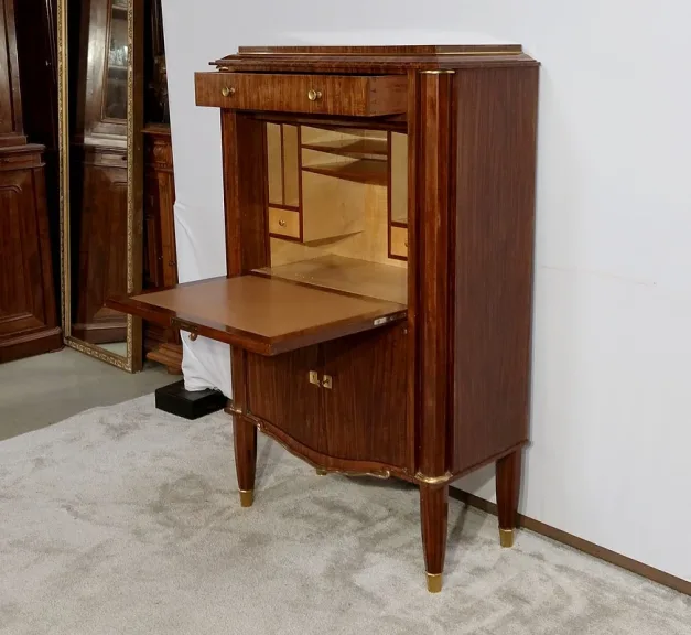 Secrétaire en Bois Précieux, signé J. Leleu, Art Déco – 1940
