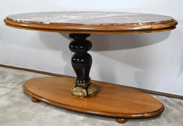 Importante Table de Milieu en Acajou, Art Déco – Début XXe