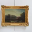 Huile sur toile « Le Lavoir », école française du XIXe
