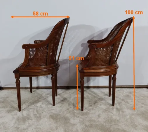 Paire de Fauteuils en Acajou, style Louis XVI – Début XXe