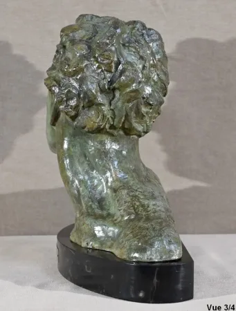 BRO ZE BUST OF JEAN MERMOS signed A. OULINE