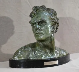 BRO ZE BUST OF JEAN MERMOS signed A. OULINE