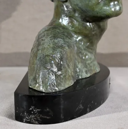 BRO ZE BUST OF JEAN MERMOS signed A. OULINE