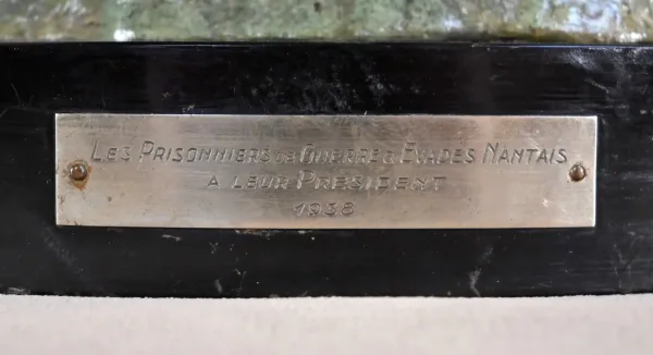 BRO ZE BUST OF JEAN MERMOS signed A. OULINE