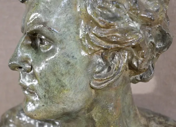 BRO ZE BUST OF JEAN MERMOS signed A. OULINE