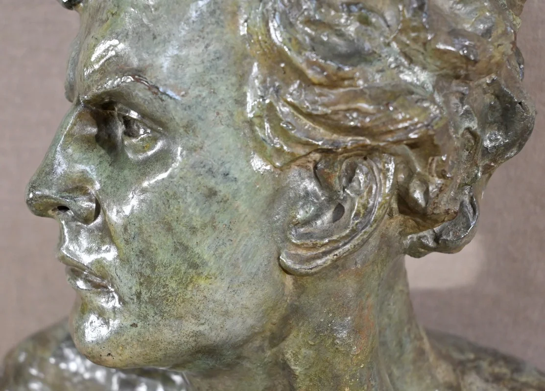 Important Bronze « Jean Mermoz », signé A.Ouline – 1ère partie XXe