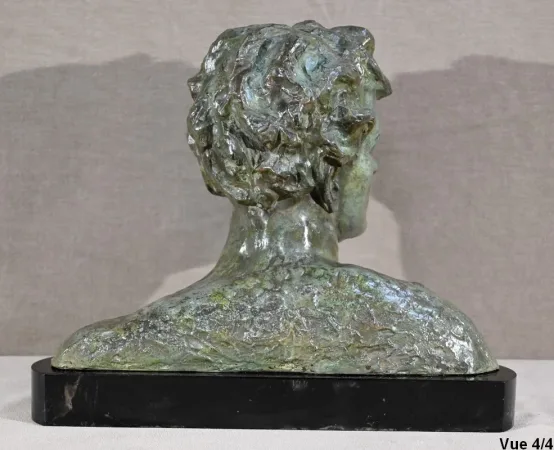 BRO ZE BUST OF JEAN MERMOS signed A. OULINE