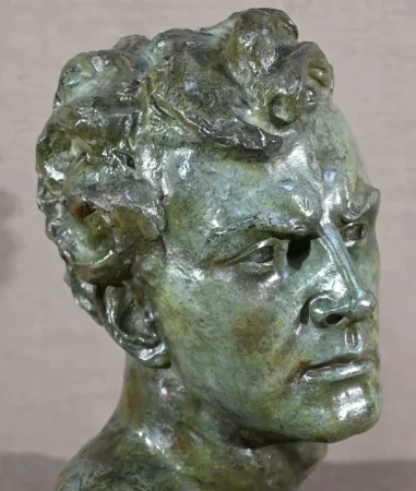 BRO ZE BUST OF JEAN MERMOS signed A. OULINE