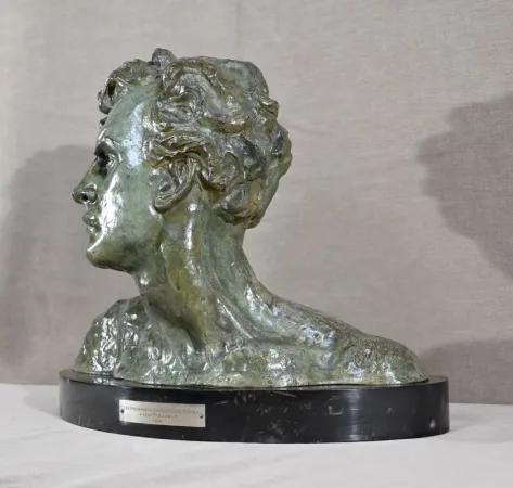 BRO ZE BUST OF JEAN MERMOS signed A. OULINE