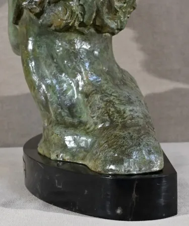 BRO ZE BUST OF JEAN MERMOS signed A. OULINE