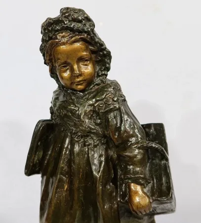 Bronze « L’Écolière », de J. Cardona, d’après Pascau – Début XXe