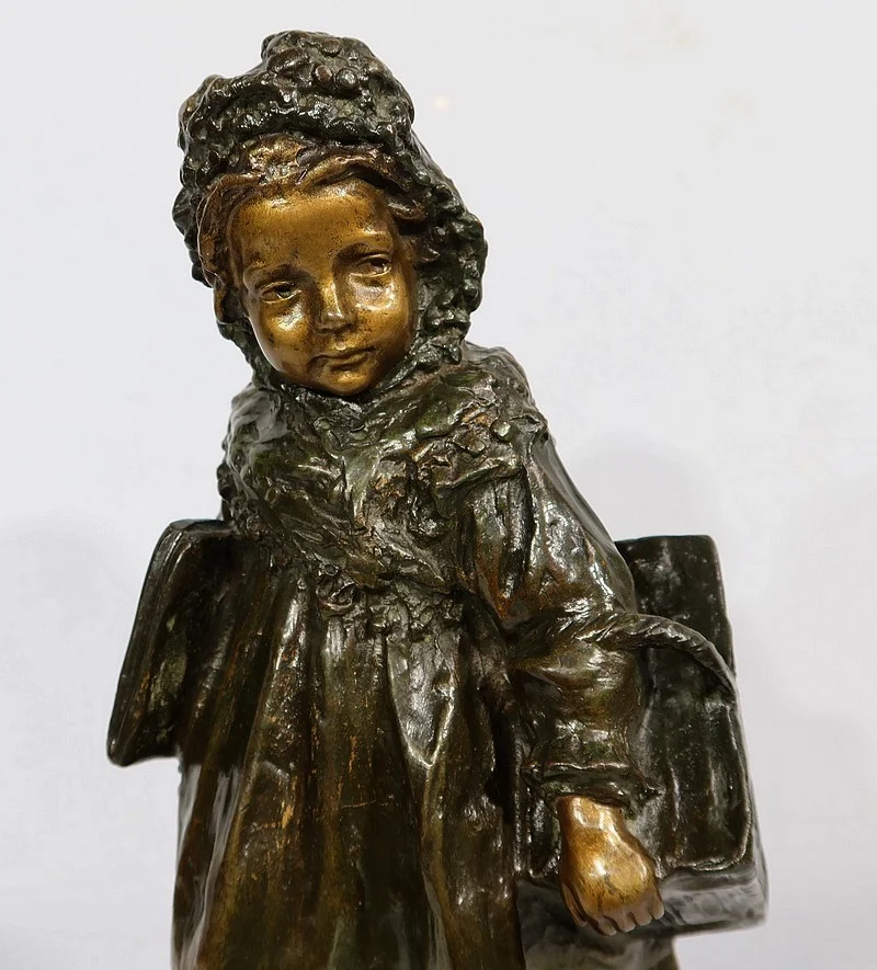 Bronze « L’Écolière », de J. Cardona, d’après Pascau – Début XXe