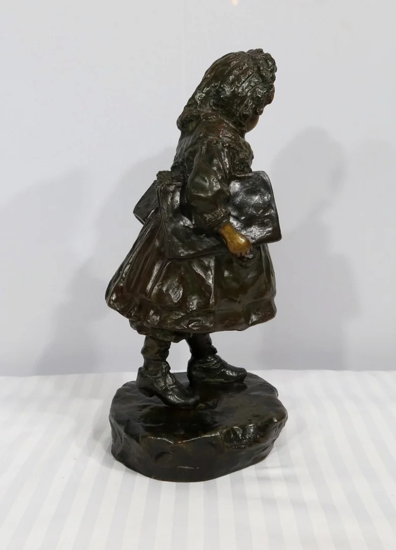Bronze « L’Écolière », de J. Cardona, d’après Pascau – Début XXe