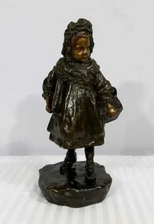 Bronze « L’Écolière », de J. Cardona, d’après Pascau – Début XXe
