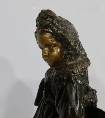 Bronze « L’Écolière », de J. Cardona, d’après Pascau – Début XXe